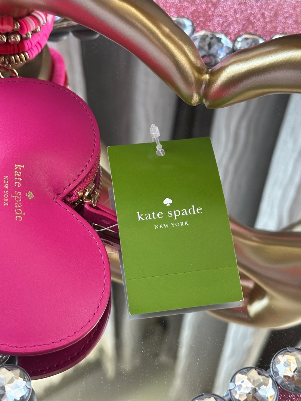 kate spade Heart-Shaped Mini Coin Purse - Fuchsia - Picture 2 of 5